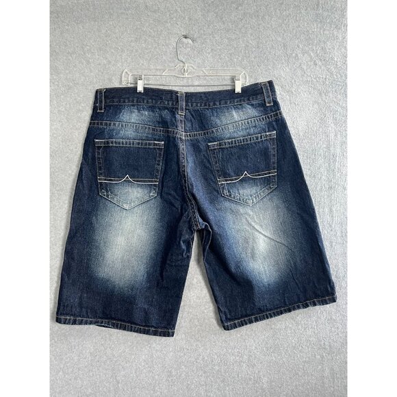 Vintage Y2K Avirex Baggy Shorts Men Size 42 Blue Distressed Skate Hip Hop Grunge - Picture 2 of 9
